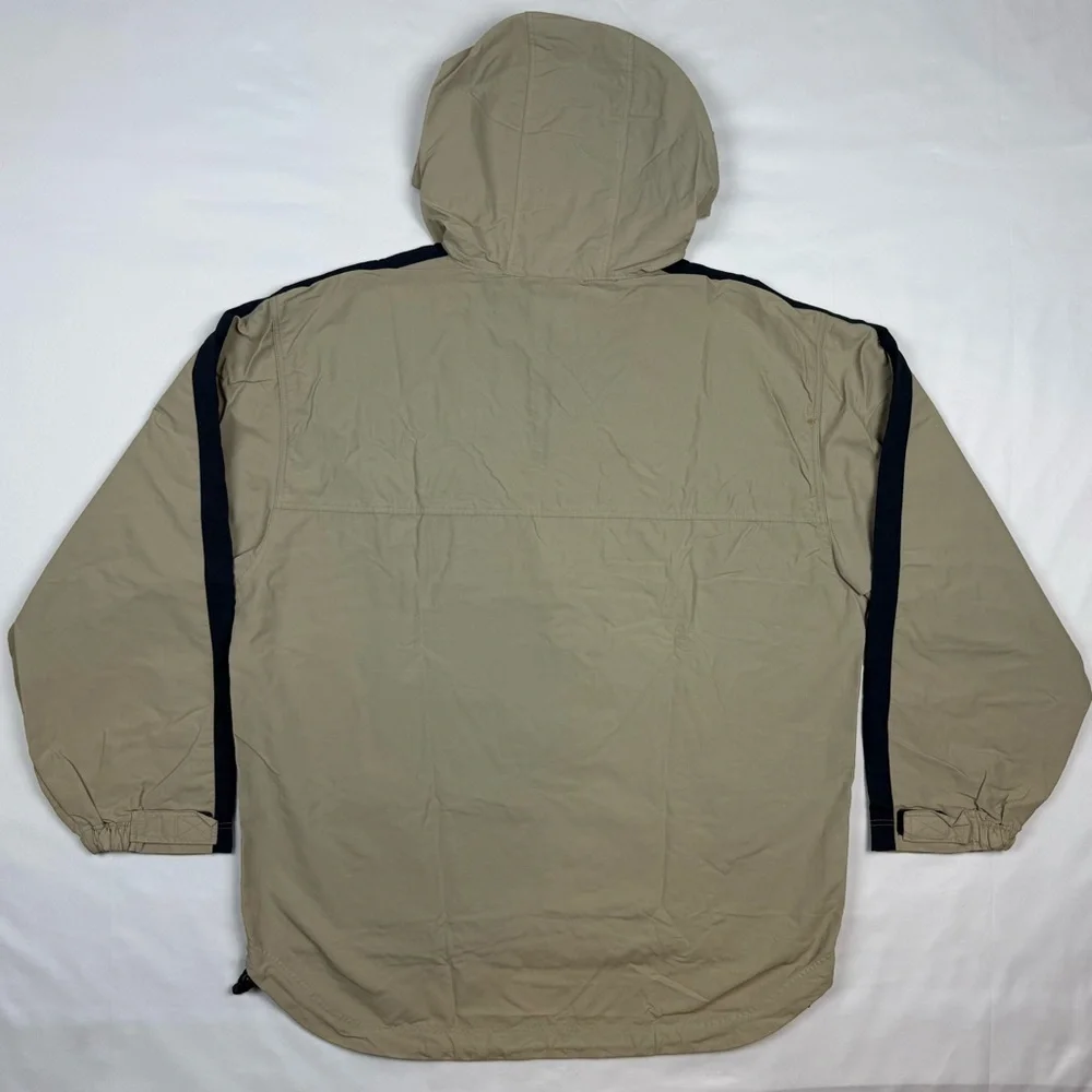 Vtg Gap Mens Anorak Pullover Jacket Sz Medium Oversized 90s Y2K Hooded Beige A5